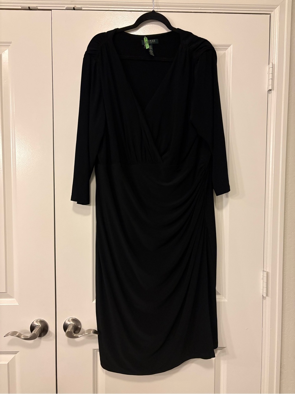 Ralph Lauren Black Long-Sleeve Wrap Dress